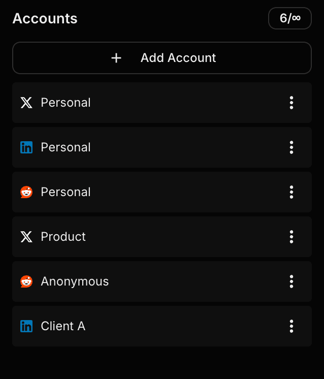 Multiple account management
